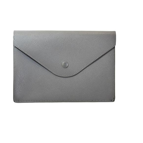 David Yurman Leather Envelope Pouch Clutch Taupe Wallet Mini Snap Closure - Picture 1 of 9